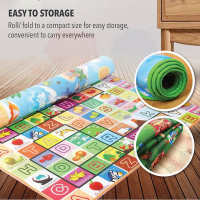 196x178x0.5CM Kids Play Tent Mat Cartoon Play Mat for Baby Fence Playmat Tikar