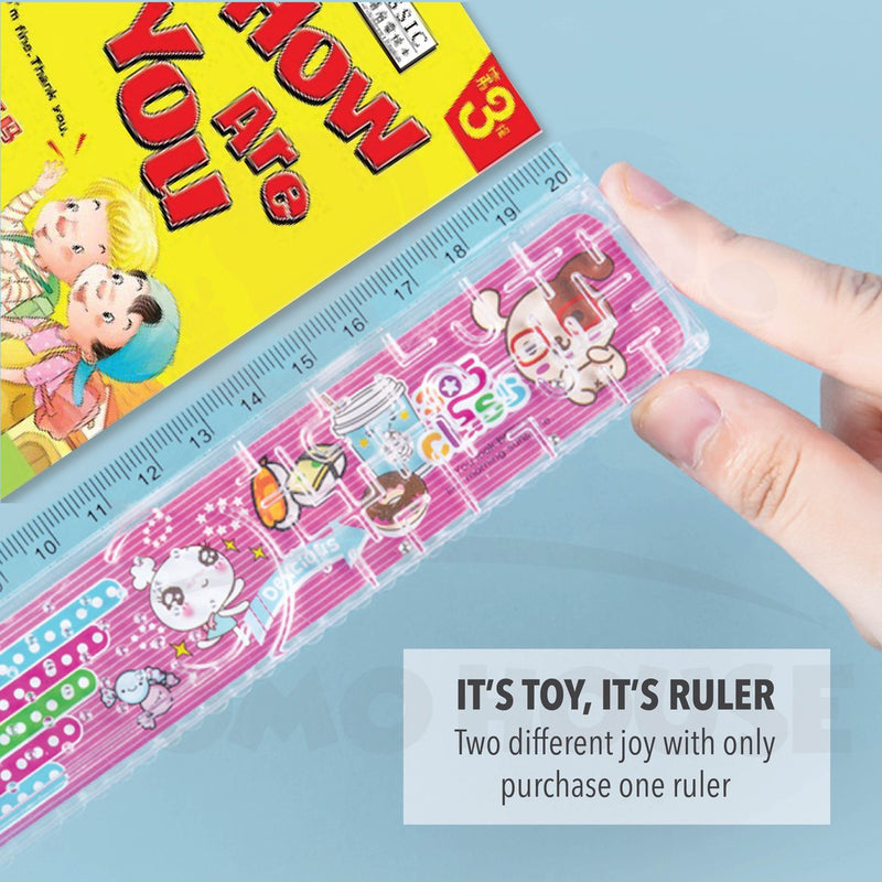 Kids Magnifier Maze Ruler Cute Cartoon Plastic Ruler Stationery Gift Kids Birthday Party Pre-School Goodies