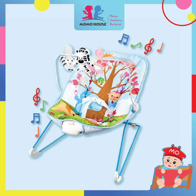 Baby Rocker Bouncer Chair With Toys & Music Baby Balance Chair With Zebra Musical Toys