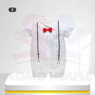 Romper Baby Boy Romper Newborn Baby Clothing Bow Tie Baby Gentleman Suit Boy Baby Newborn Clothes Bayi Romper One Piece