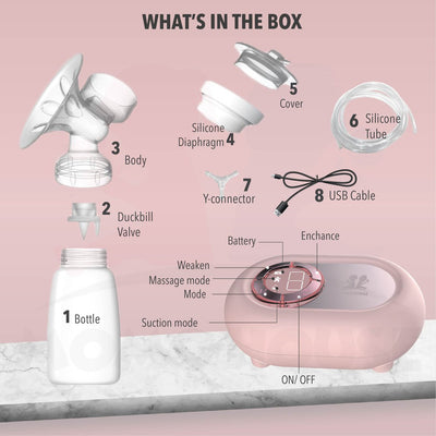 LCD Screen Electric Rechargeable Double Breast Pump BPA FREE Pam Susu Cas Semula Electrik Breastpump