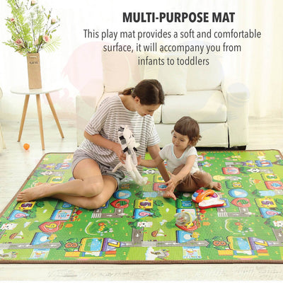 196x178x0.5CM Kids Play Tent Mat Cartoon Play Mat for Baby Fence Playmat Tikar