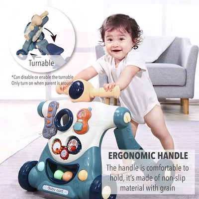 3 In 1 Baby Walker Anti-Rollover Walkers Music & Toy Push Walker Early Learning