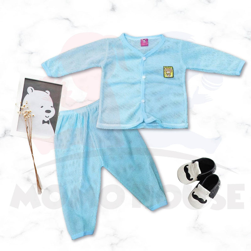 Baju Lubang Baju Baby Long Sleeve / Baby Eyelet Suit Cotton Long Pants (1pcs = Baju + Seluar) (Random Pick) (9215)