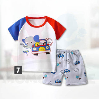 Newborn Baby T shirt Short Sleeve Set Baby Kids Clothing (BM004)