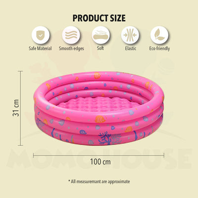 (L)100x(H)31cm Inflatable 3 Rings Swimming Pool