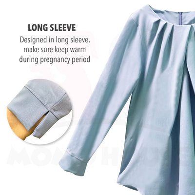 Maternity Muslimah Maternity Blouse Pudding Long Sleeve Baju Mengandung Labuh Muslimah Blouse (MBM002)