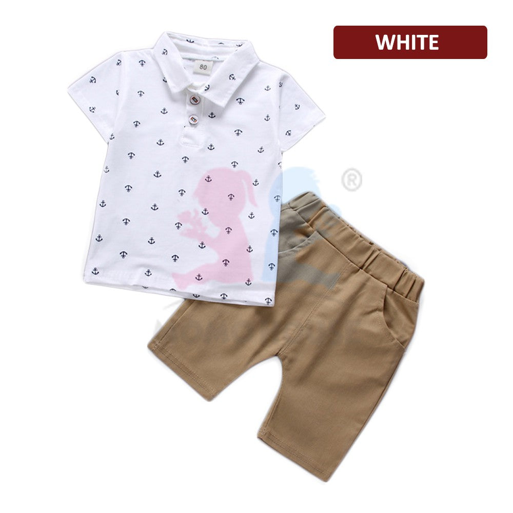 2pcs set Toddler / Kids Baby Boy Outfit â€“ POLO T-shirt + Pants (BM007)