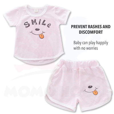 Newborn Baby Boy Girl Clothing Shirt Short Sleeve Set (BM033)