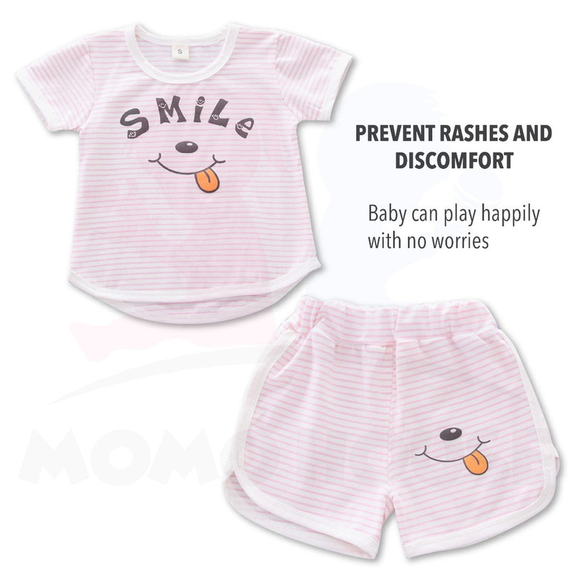 Newborn Baby Boy Girl Clothing Shirt Short Sleeve Set (BM033)