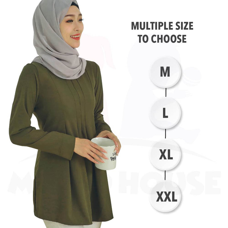 Maternity Muslimah Maternity Blouse Pudding Long Sleeve Baju Mengandung Labuh Muslimah Blouse (MBM001)