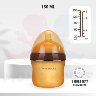 Momo House Silicone Baby Milk Bottle Botol Susu Newborn & Kids Anti Colic Feeding Wide Neck Bottle