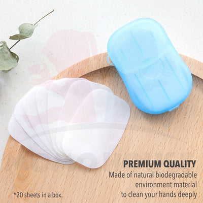 20Pcs Portable Disposable Paper Sheet With Casing Hand Soap Scented Hand Wash Clean Anti Virus Sabun Cuci Tangan Kerta