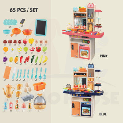 Simulation Big Size Kitchen Play Set with Music and Spray Mist Kids Toys Pretend PlaySet Cook Toys Children Play House