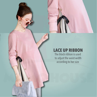 Baju Raya Maternity Blouse Korean Pregnant Blouse Long Sleeve Pregnant Maternity Dresses Baju Mengandung (MDBR)