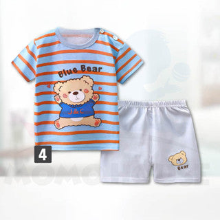 Newborn Baby T shirt Short Sleeve Set Baby Kids Clothing (BM004)