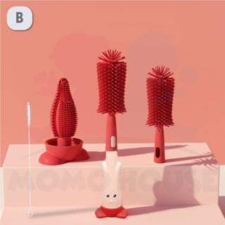 Bottle Cleaning Brush Bottle Brush Set Pencuci Botol Susu Berus Soft Silicone Straw Brush Silicone Bottle Brush Cleaning