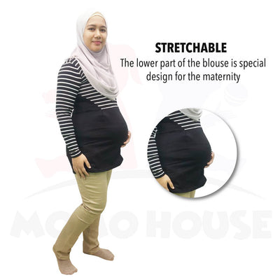 Long Sleeve Maternity T-shirt Prenatal T Shirt Baju Mengandung (MTS001)