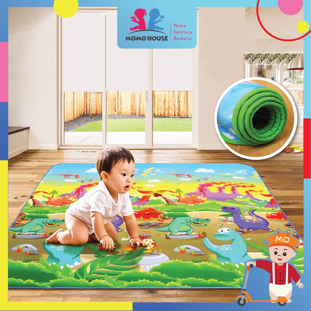 196x178x0.5CM Kids Play Tent Mat Cartoon Play Mat for Baby Fence Playmat Tikar