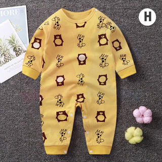 Newborn Baby Cute Animal Cartoon Romper Jumpsuits Cotton Long-Sleeved Baju Bayi Soft Clothing Toddler Pyjamas (MYB053)