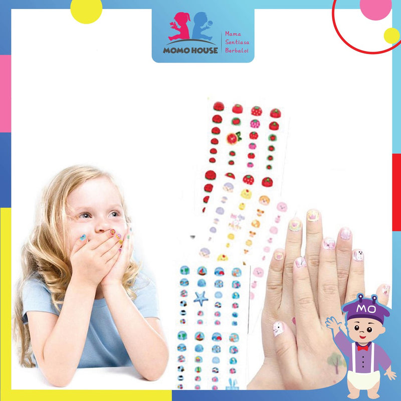 Baby Kids Cute Cartoon Nail Art Stickers Waterproof DIY Manicure Stickers Cute Sticker Murah Sticker Comel