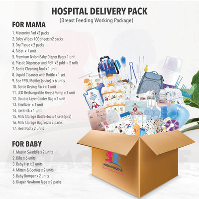 (54 Items) Hospital Delivery Pack – Breast Feeding Working Mom Package Set Berpantang Tradisional