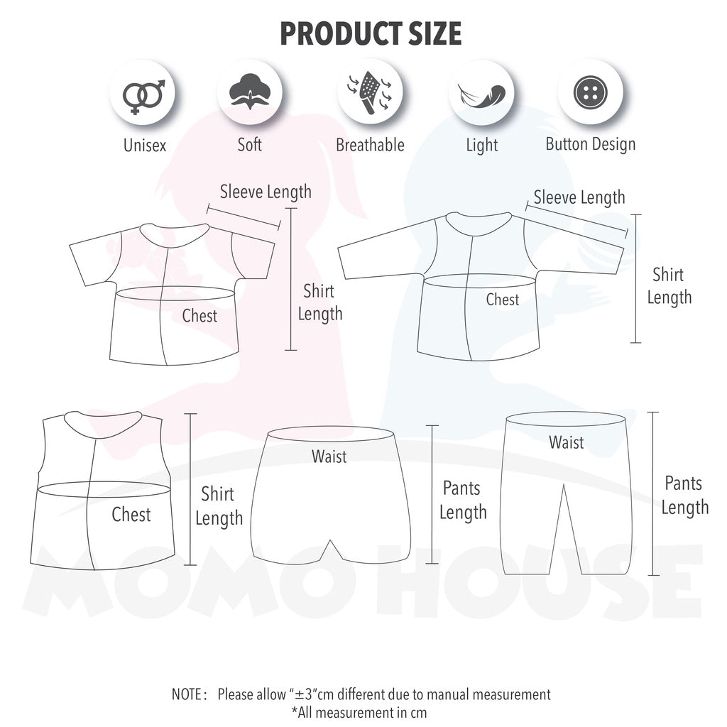 Newborn Baju Baby Infant Suit 0-3m Baju Tidur Baby (1pcs = Baju + Seluar) (Random Pick)(3906C&3907C&3908C&3909C&3905C)