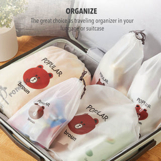 Transparent Drawstring Storage Bag Travel Cosmetic Bundle Pocket Bag Plastic Shoes Bag