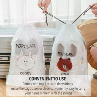 Transparent Drawstring Storage Bag Travel Cosmetic Bundle Pocket Bag Plastic Shoes Bag