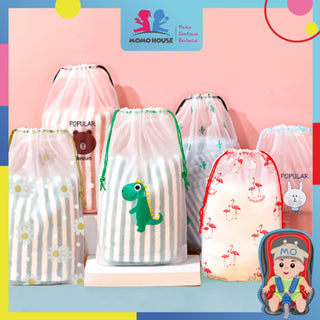 Transparent Drawstring Storage Bag Travel Cosmetic Bundle Pocket Bag Plastic Shoes Bag