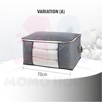 Foldable Clothes Storage Box Large Capacity Storage Bag Dustproof Non-Woven Fabric bag Kotak Besar Simpanan Baju