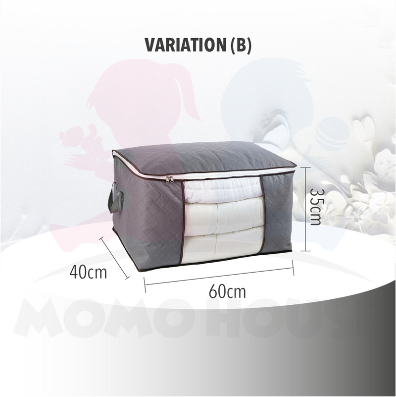 Foldable Clothes Storage Box Large Capacity Storage Bag Dustproof Non-Woven Fabric bag Kotak Besar Simpanan Baju